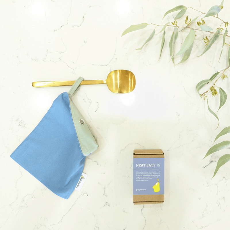 NEAT EATS Tidy Bag - Blue/Green Lining - Cooking and Eating