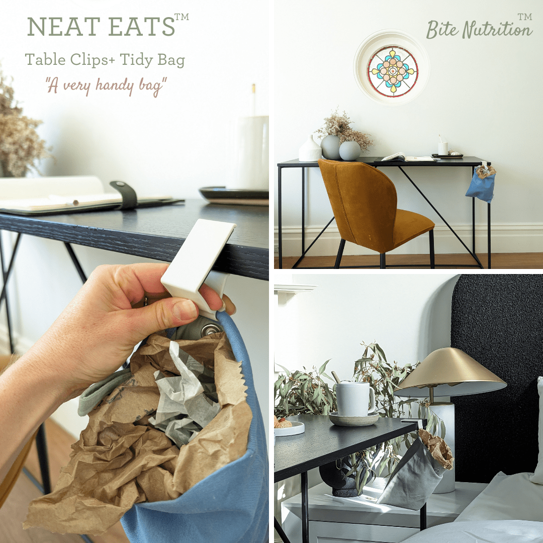 tidy bag and table clip neat eats
