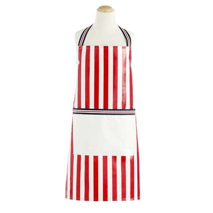 Big Kids Apron - Red and White Stripes