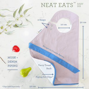 Baby Bib Musk Denim Apron Measures